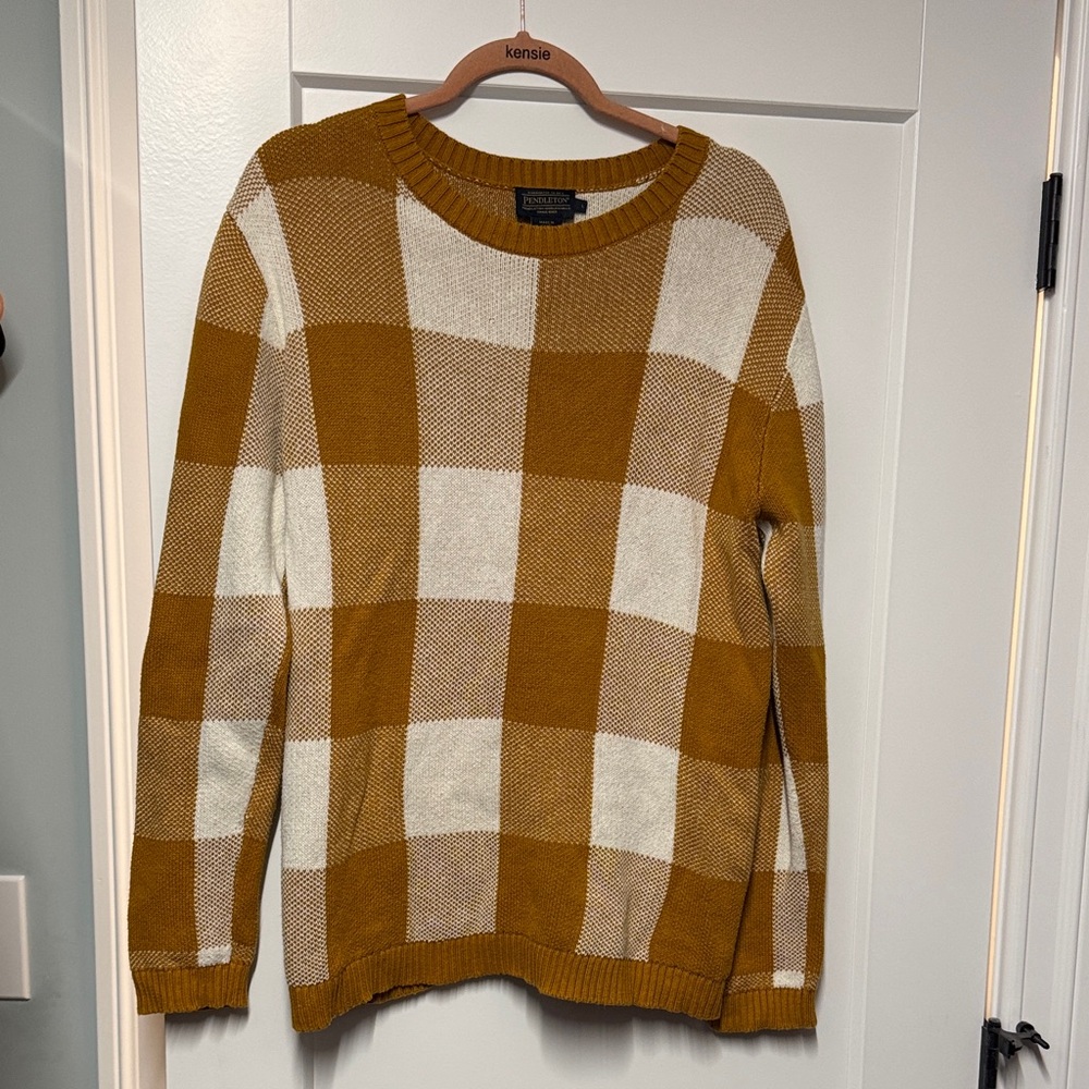 Pendleton Mustard Plaid Sweater